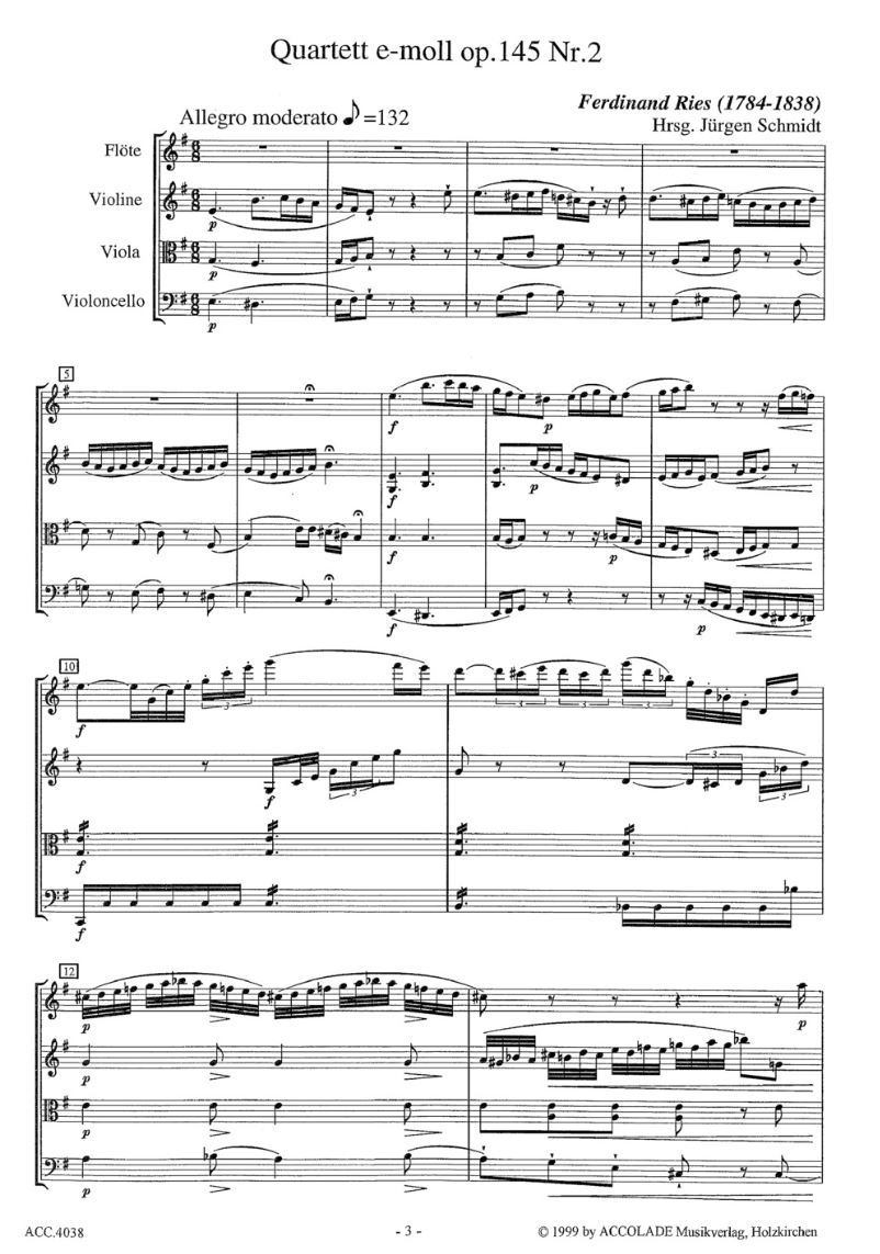 Other Cover Image Sechs Quartette für Flöte und Streichtrio op.145,2 