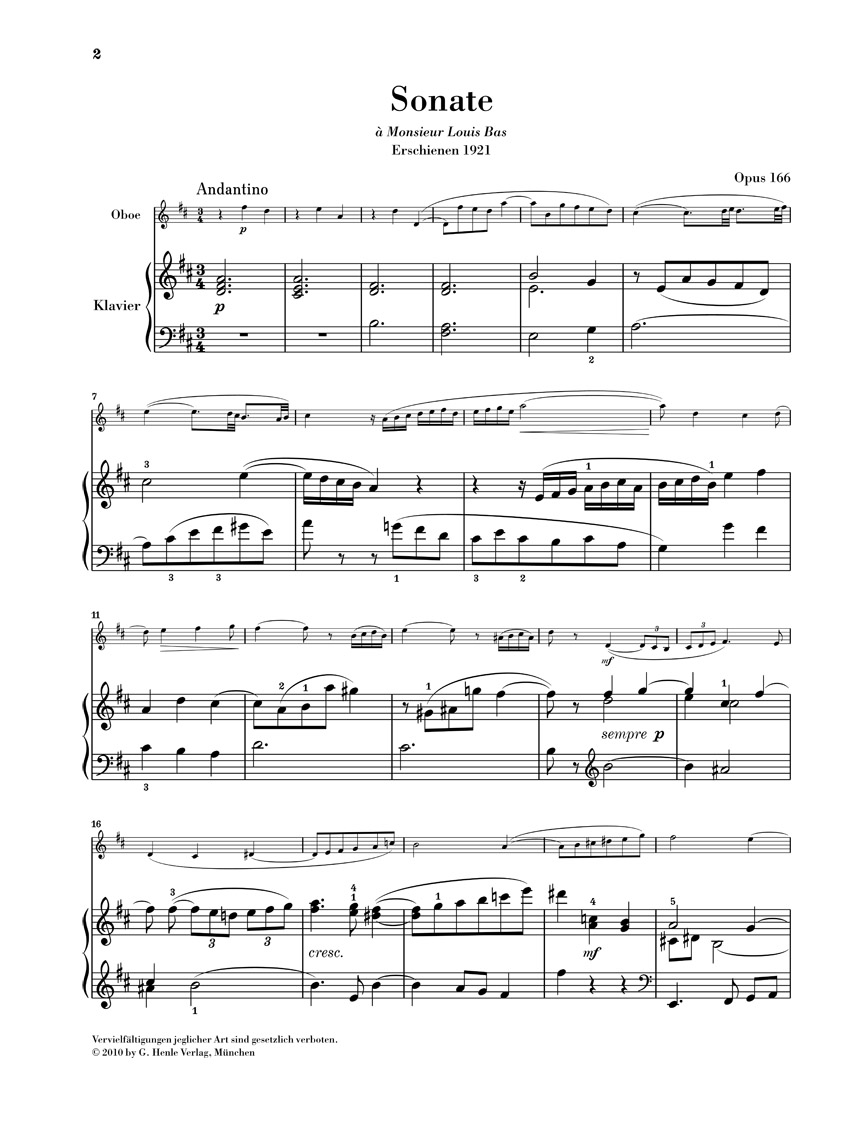 Other Cover Image Oboensonate op. 166