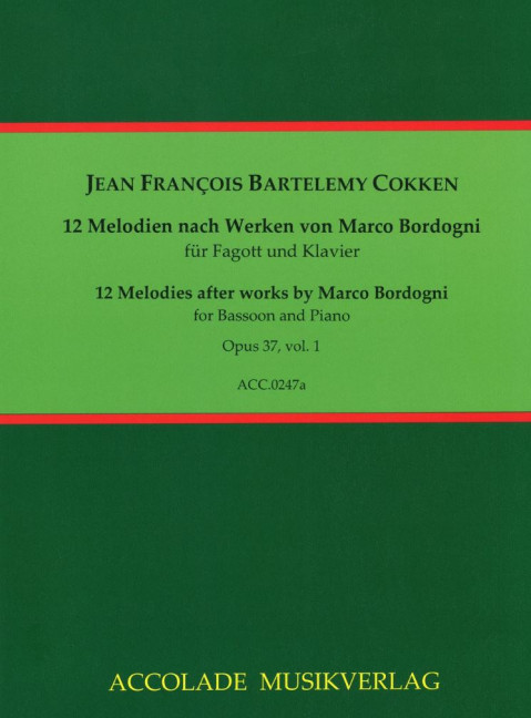 Front Cover Image 12 Melodien nach Werken von Marco Bordogni Vol. 1 op. 37 Band 1