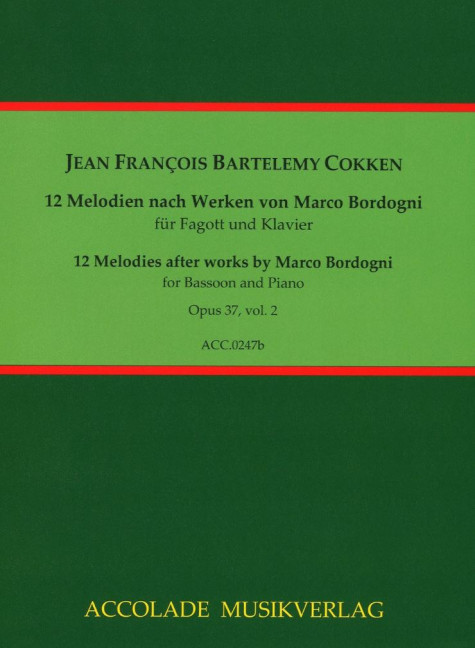Front Cover Image 12 Melodien nach Werken von Marco Bordogni Vol. 2 op. 37 Band 2