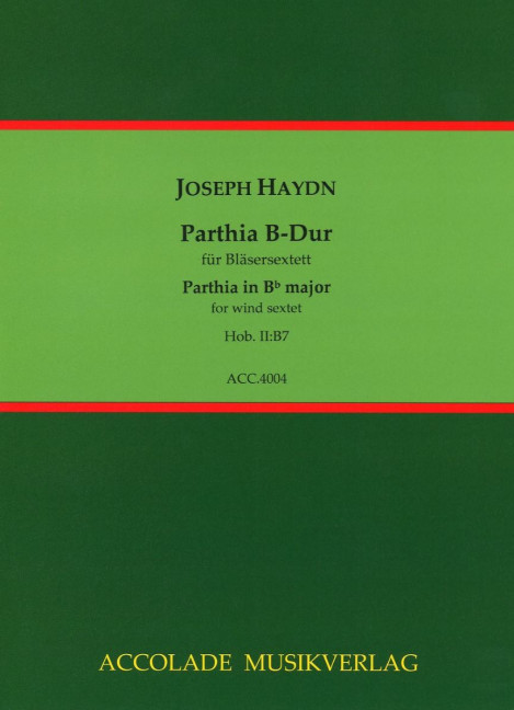 Front Cover Image Parthia B-Dur Hob.II:B7 
