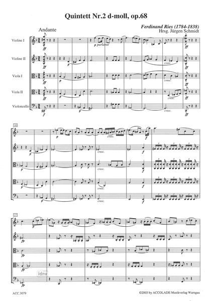 Front Cover Image Quintett Nr. 2 d-moll op. 68 