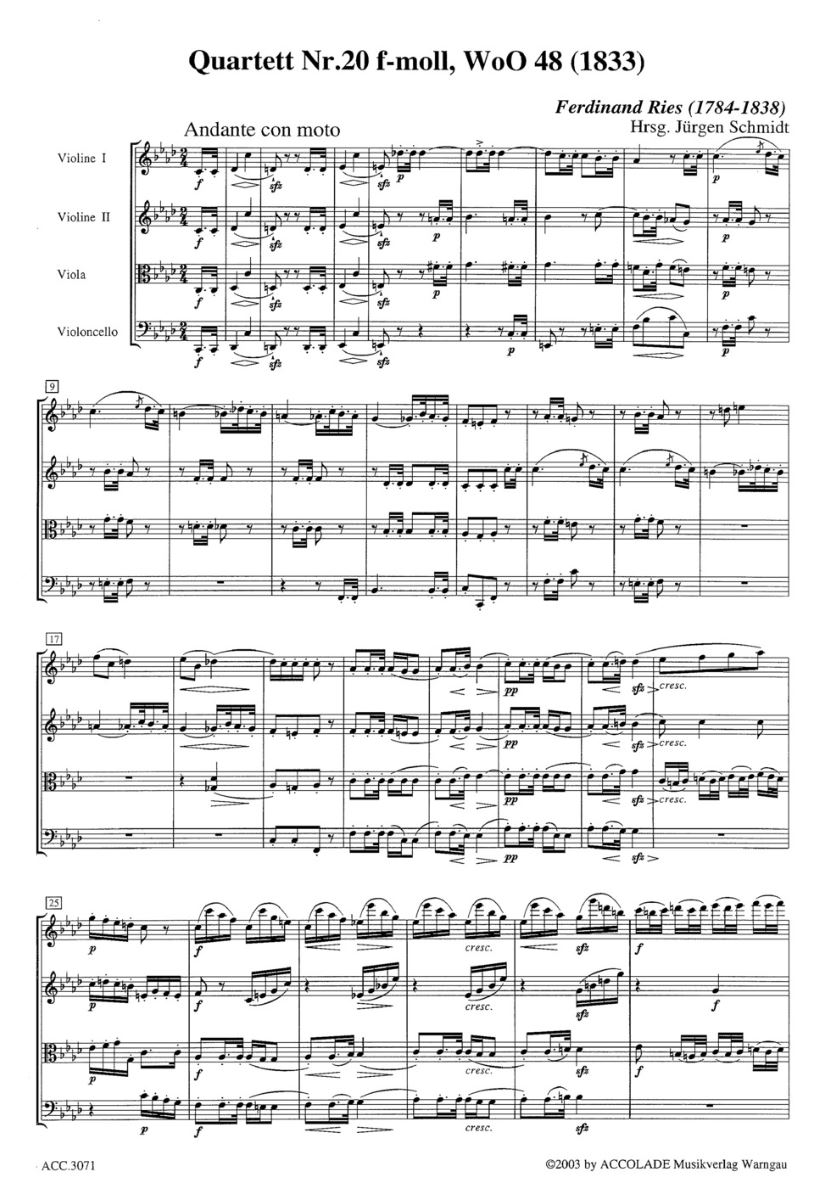 Other Cover Image Streichquartett Nr. 20 f-moll WoO 48 