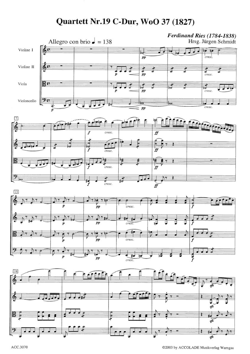 Other Cover Image Streichquartett Nr. 19 C-Dur WoO 37 