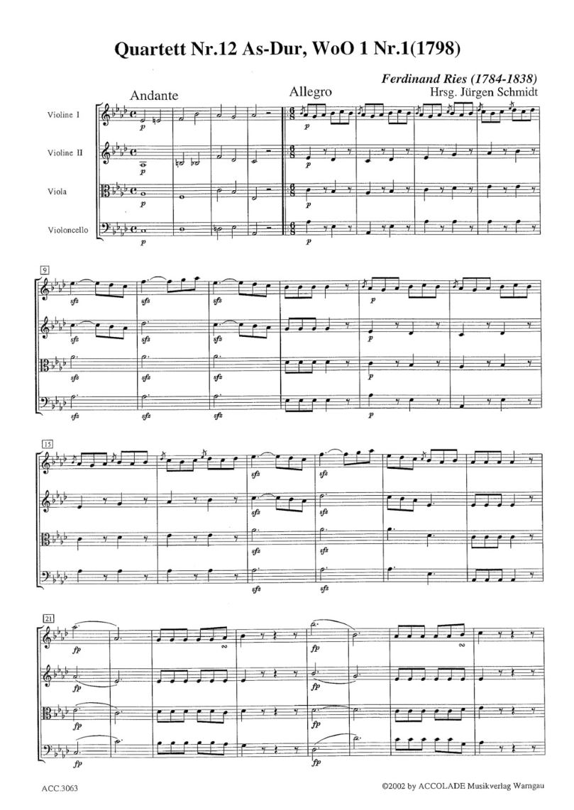 Other Cover Image Streichquartett Nr. 12 As-Dur WoO 1 Nr.1 