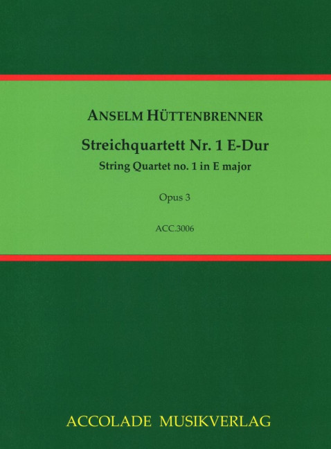 Front Cover Image Streichquartett Nr. 1 E-Dur op. 3 