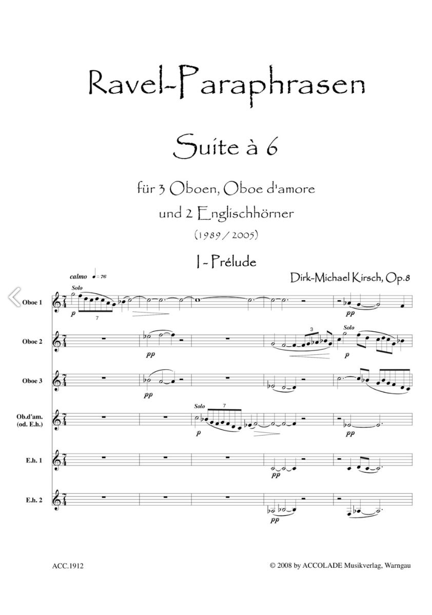 Other Cover Image Ravel-Paraphrasen für Oboenensemble op. 8 