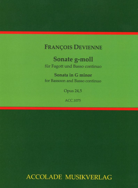 Front Cover Image 6 Sonaten für Fagott und Basso Continuo Nr.5 g-Moll op. 24,5