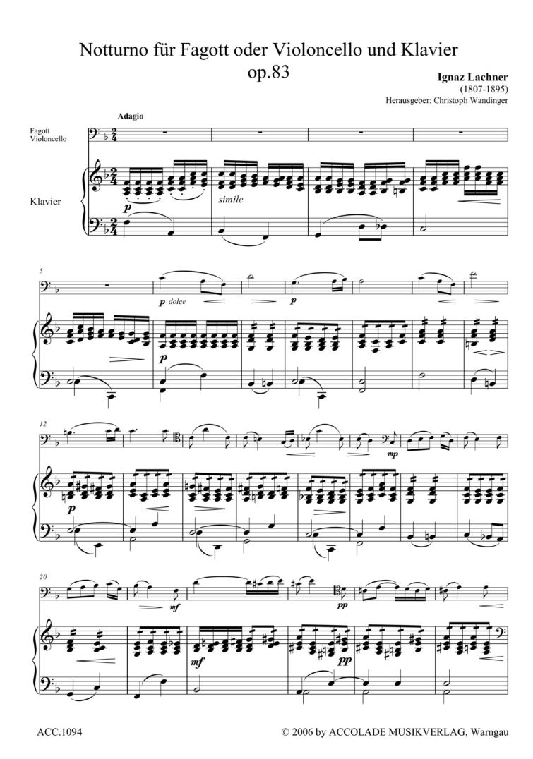Other Cover Image Notturno F-Dur op. 83 