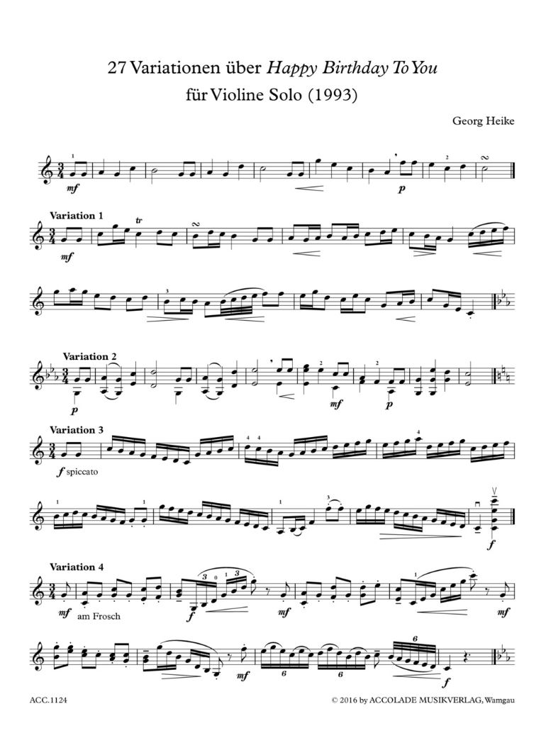 Other Cover Image 27 Variationen über "Happy Birthday to You" 