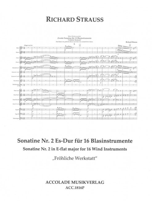 Front Cover Image Sonatine Nr. 2 Es-Dur für 16 Blasinstrumente 