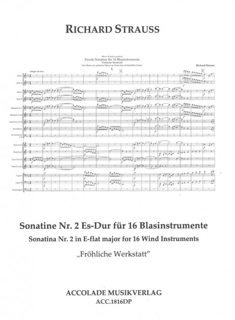 Front Cover Image Sonatine Nr. 2 Es-Dur für 16 Blasinstrumente 