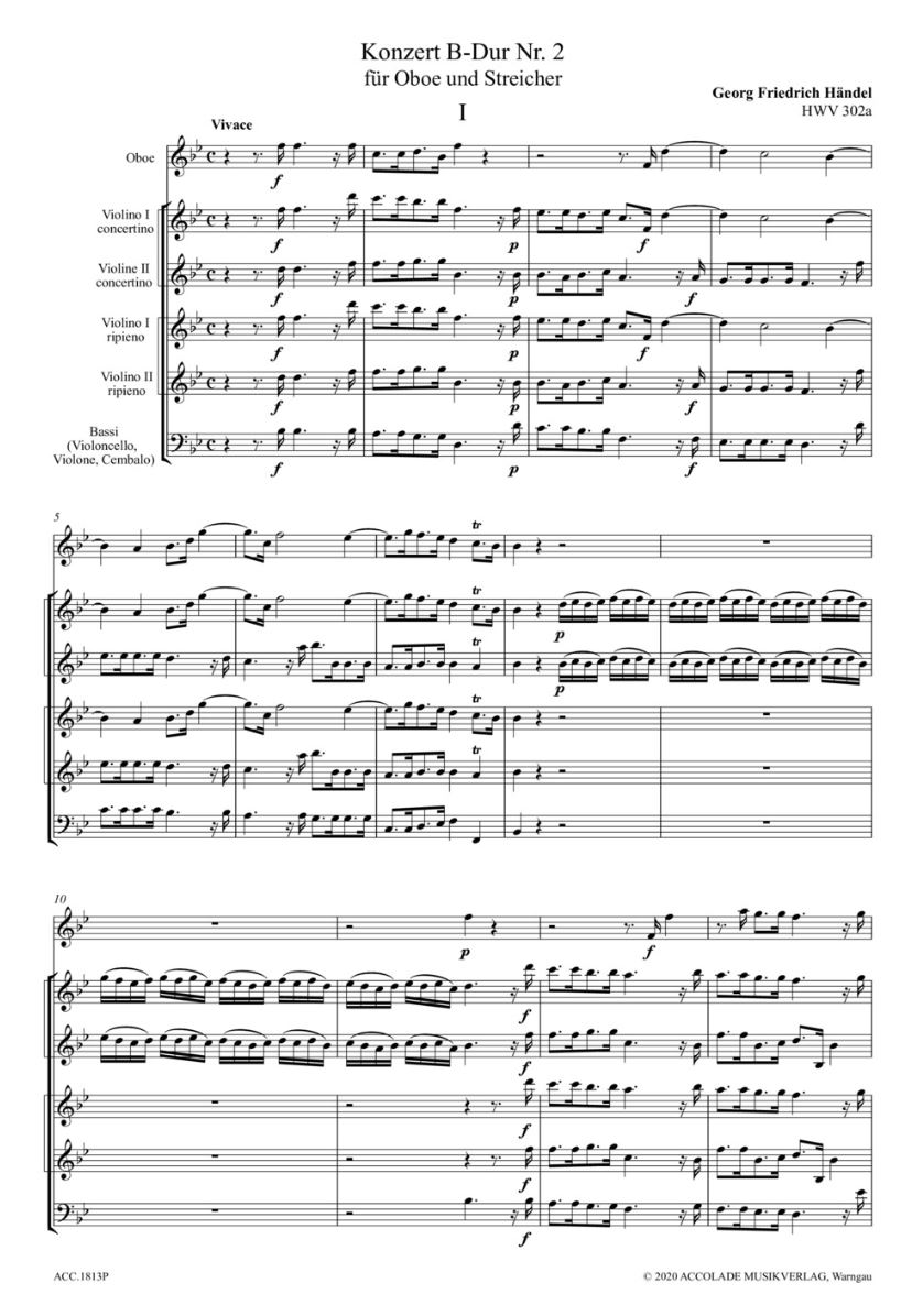 Other Cover Image Oboenkonzert Nr. 2 B-Dur HWV 302a 