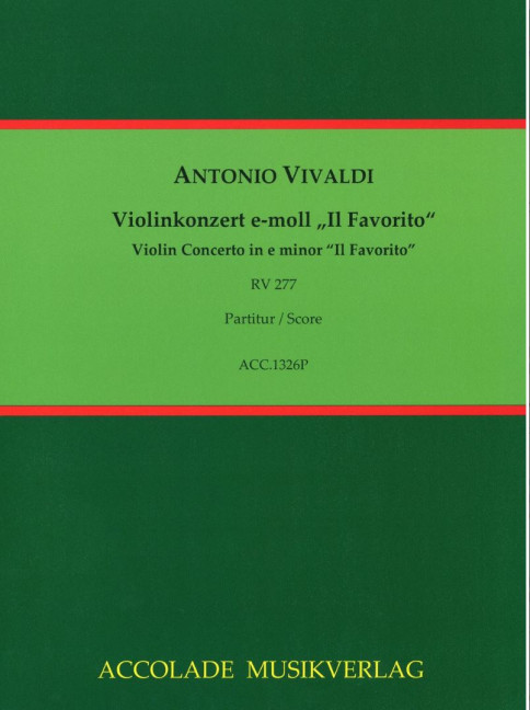Front Cover Image Konzert e-moll "Il Favorito" op. 11/2 PV 106 / F:I,208 / RV 277 