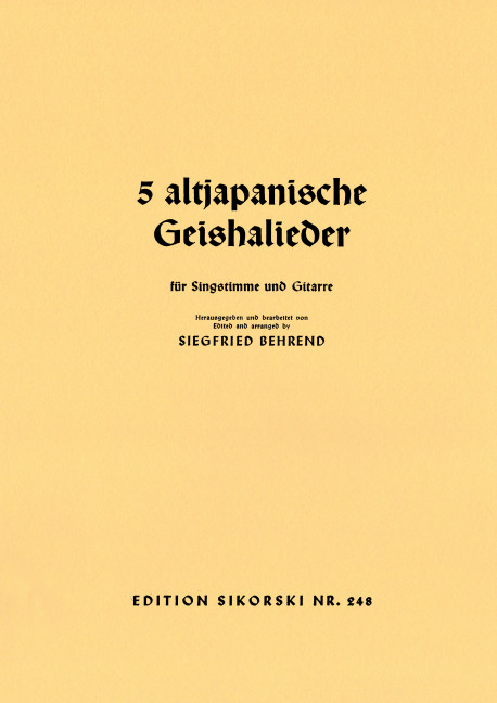 Front Cover Image 5 altjapanische Geishalieder 