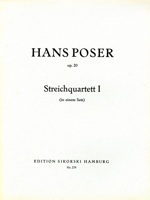 Front Cover Image Streichquartett Nr. 1 op. 20 