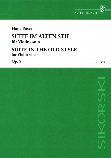Front Cover Image Suite im alten Stil op. 5 