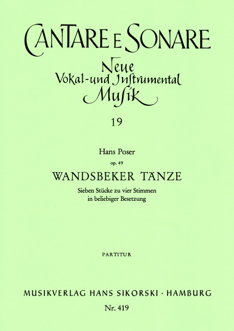 Front Cover Image Wandsbeker Tänze op. 49 