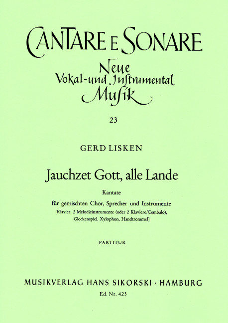 Front Cover Image Jauchzet Gott, alle Lande 