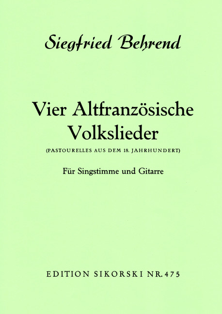 Front Cover Image 4 altfranzösische Volkslieder 
