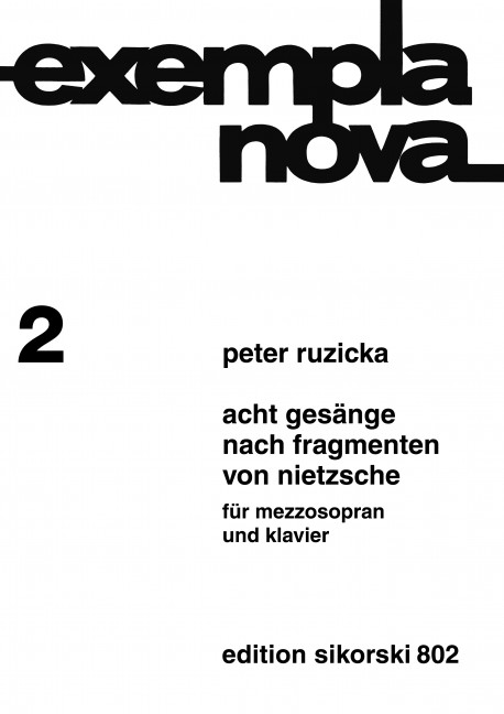Front Cover Image 8 Gesänge nach Fragmenten von Nietzsche 