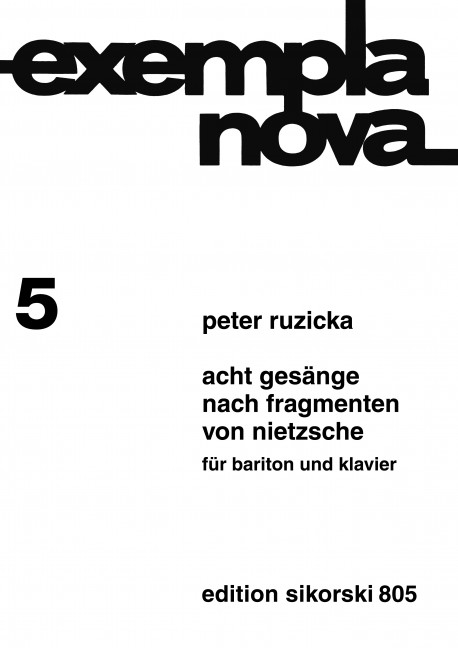 Front Cover Image 8 Gesänge nach Fragmenten von Nietzsche 