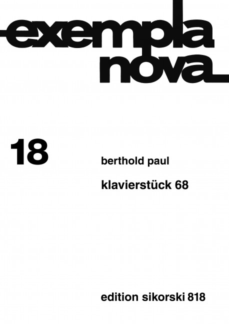 Front Cover Image Klavierstück 68 op. 10 