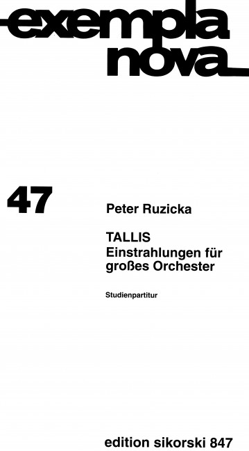 Front Cover Image Tallis 