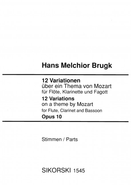 Front Cover Image 12 Variationen über ein Thema von Mozart op. 10 (nach KV 496) 