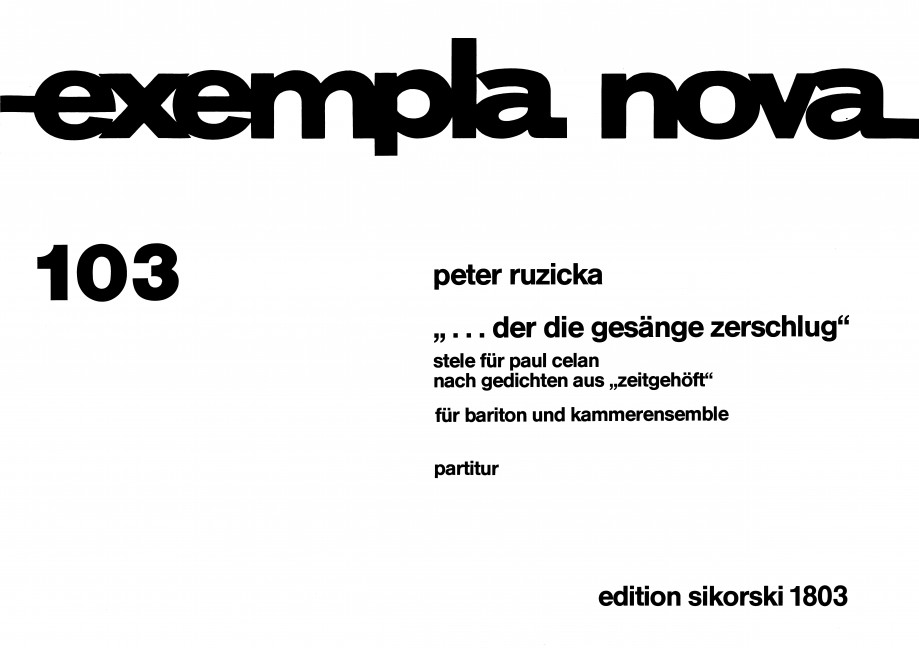 Front Cover Image ... der die Gesänge zerschlug 