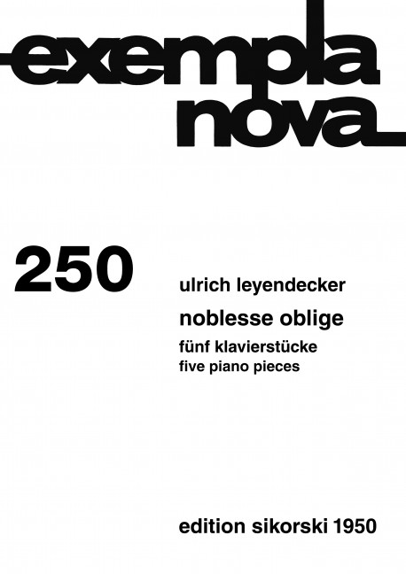 Front Cover Image Noblesse oblige 