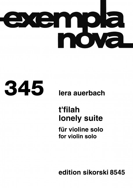Front Cover Image T'filah / Lonely Suite op. 33 / 70 