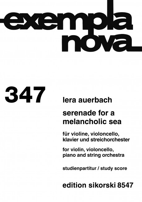 Front Cover Image Serenade For A Melancholic Sea op. 68 