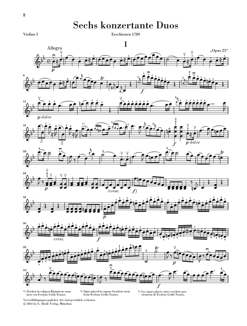 Other Cover Image Sechs Duos op. 23 für zwei Violinen
