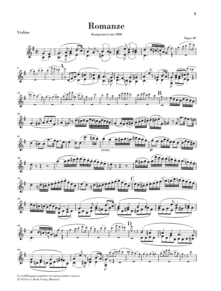 Other Cover Image Romanzen für Violine und Orchester op. 40 und 50