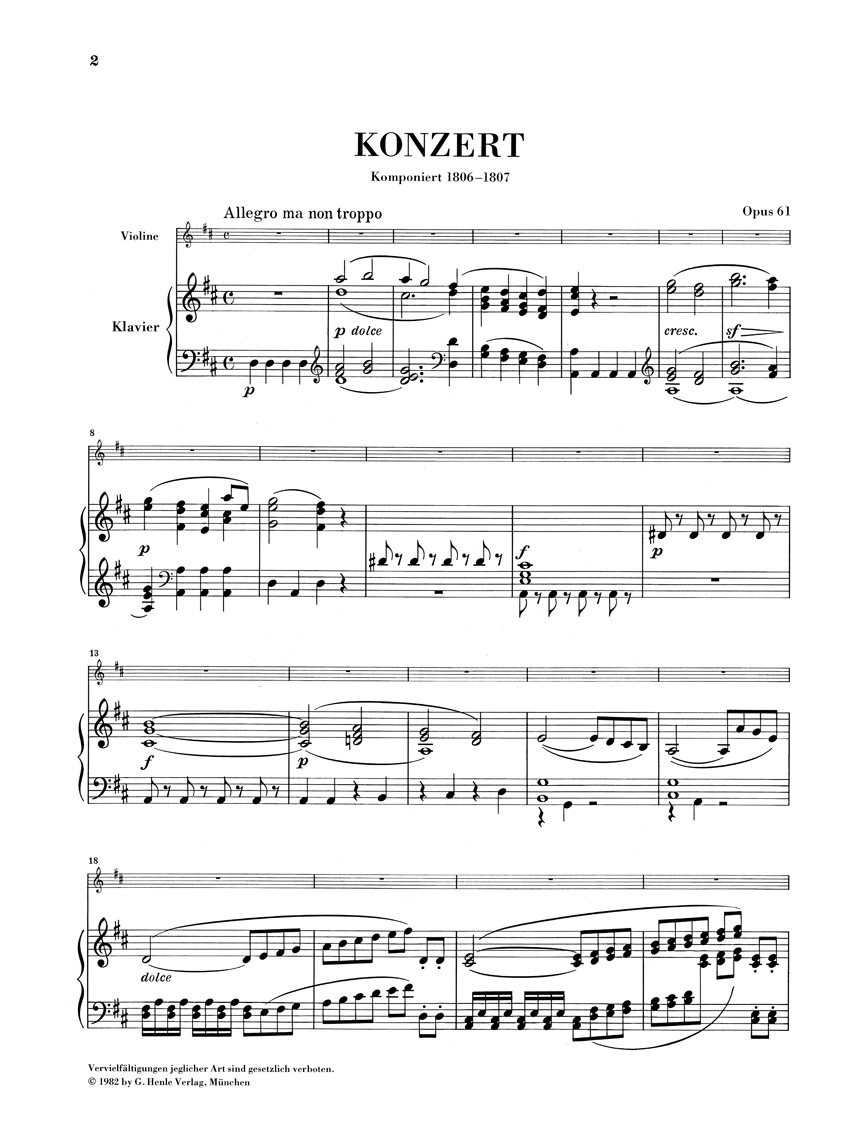 Other Cover Image Violinkonzert D-dur op. 61