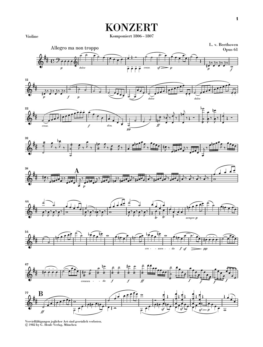 Other Cover Image Violinkonzert D-dur op. 61