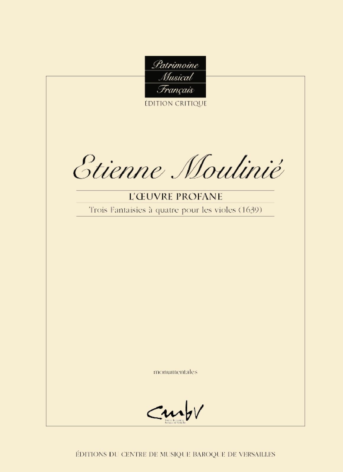 Front Cover Image Trois fantaisies à quatre pour les violes