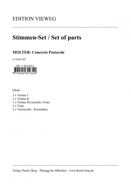 Front Cover Image Concerto pastorale für Streicher und Continuo G-Dur