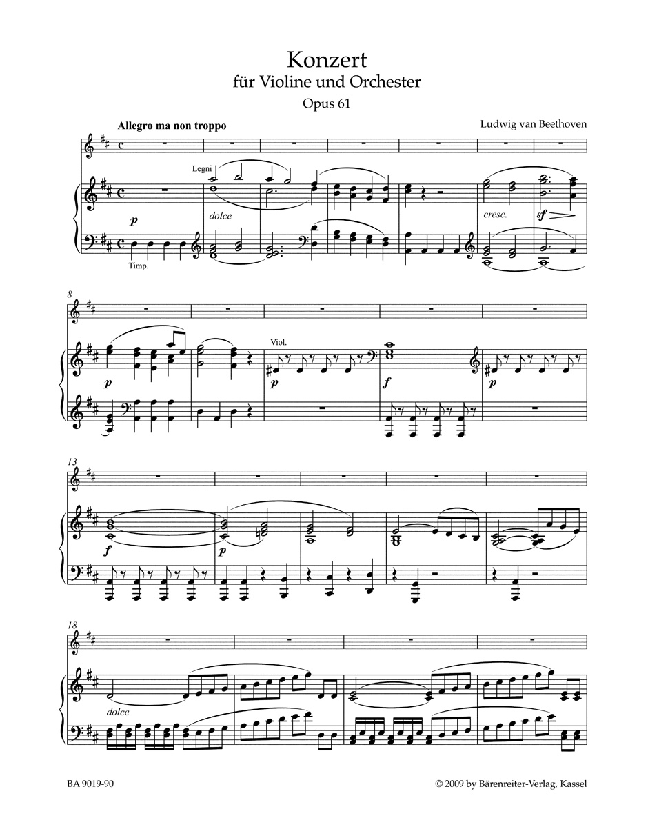 Other Cover Image Konzert für Violine und Orchester D-Dur op. 61