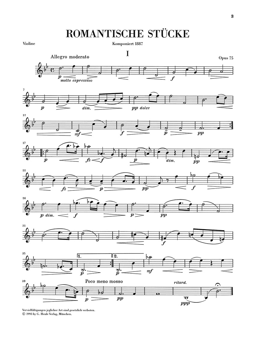 Other Cover Image Romantische Stücke für Klavier und Violine op. 75
