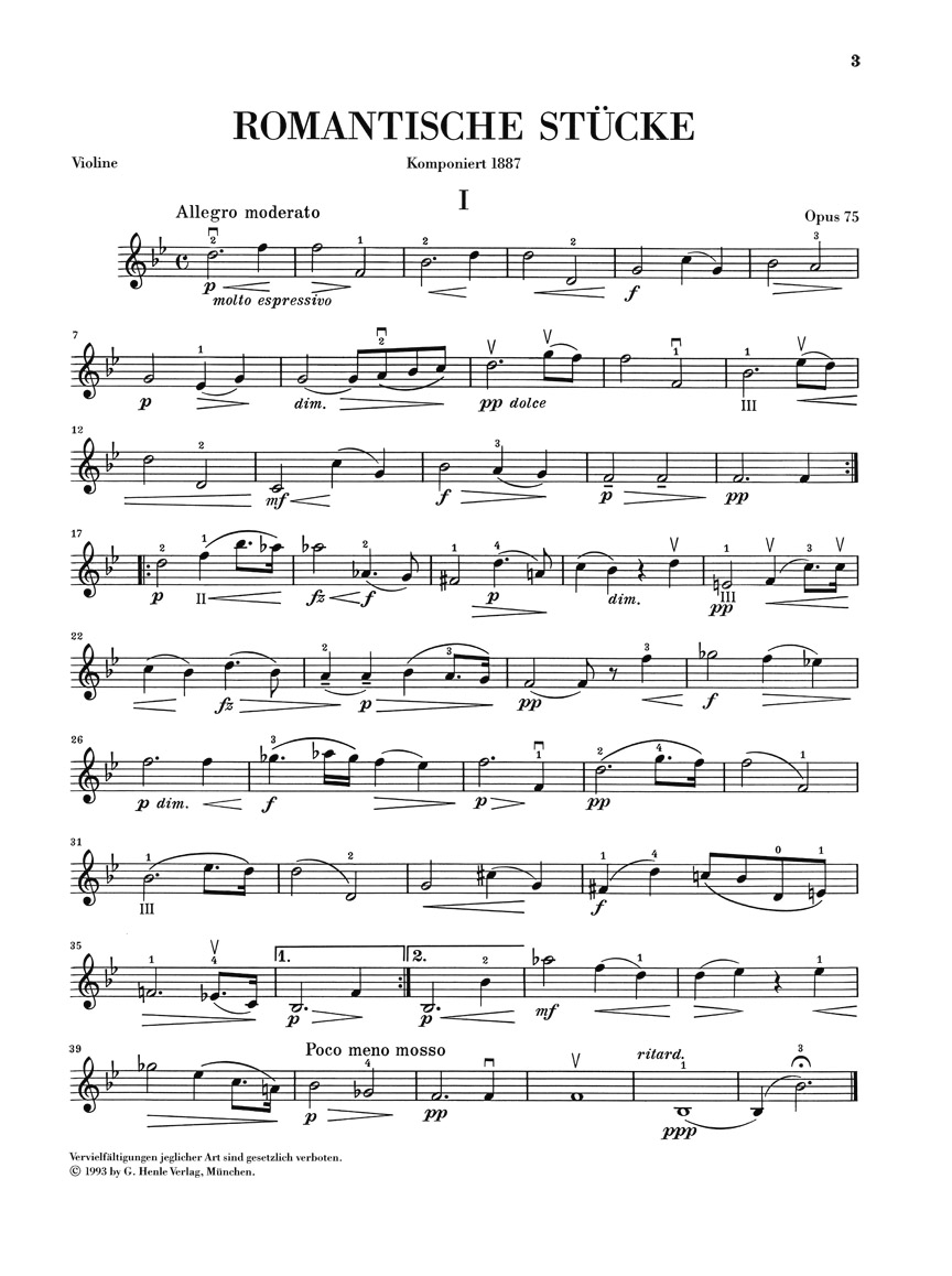 Other Cover Image Romantische Stücke für Klavier und Violine op. 75