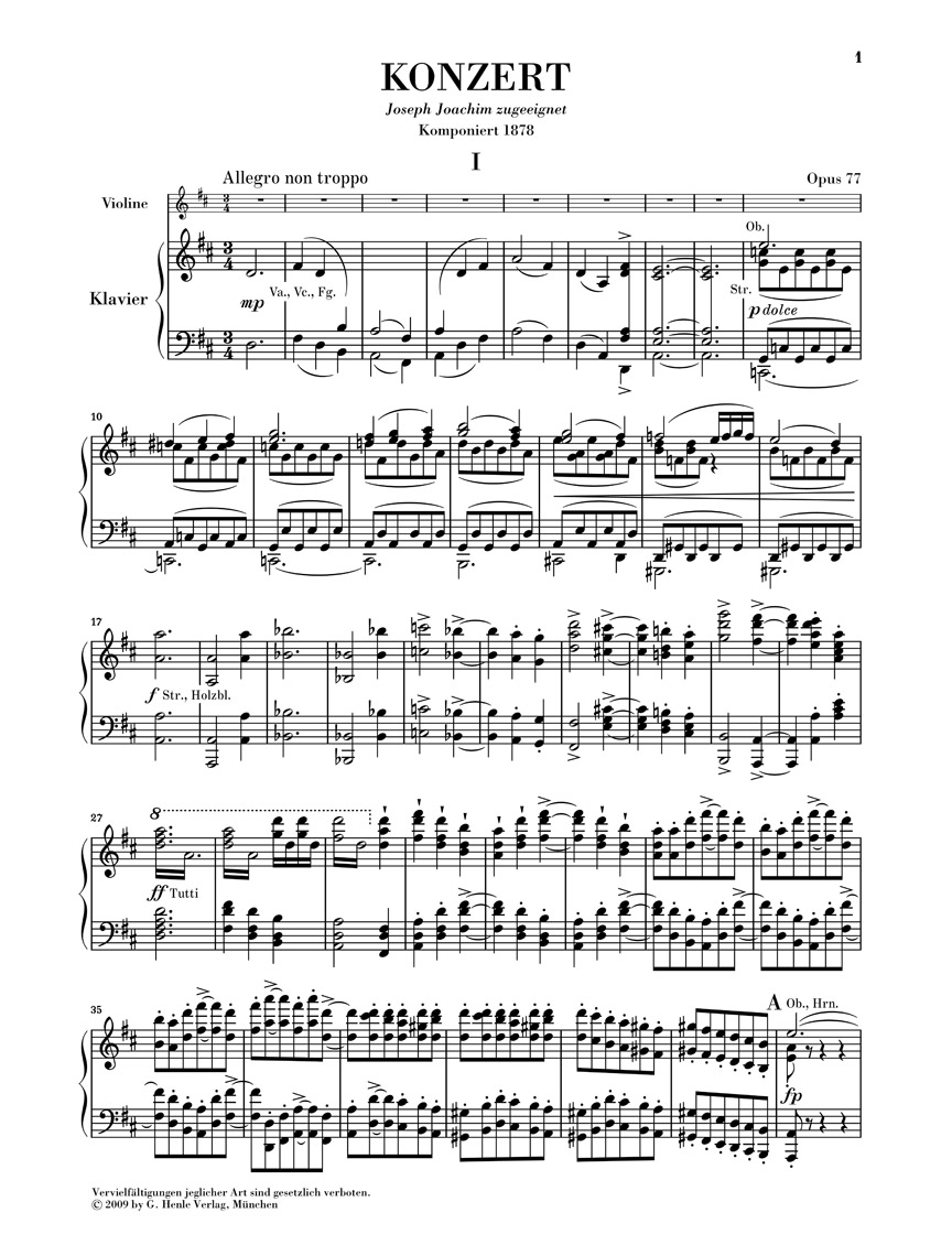 Other Cover Image Violinkonzert D-dur op. 77