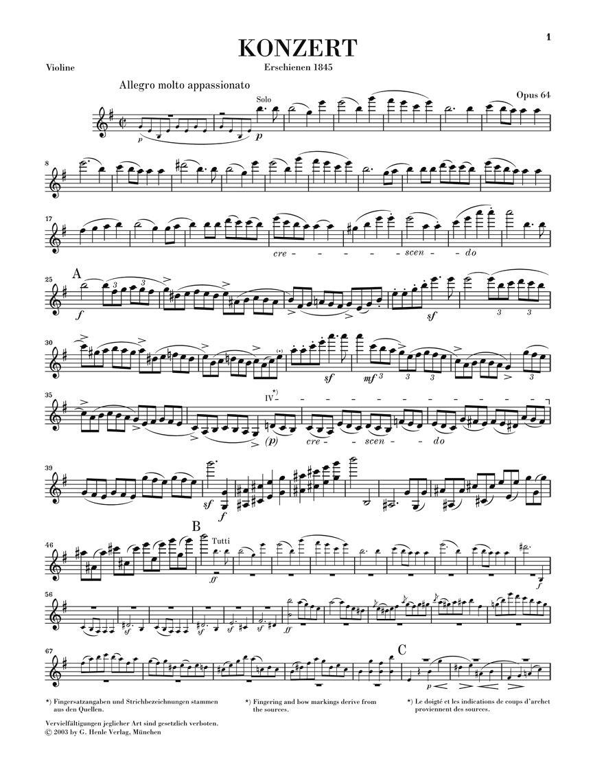 Other Cover Image Violinkonzert e-moll op. 64