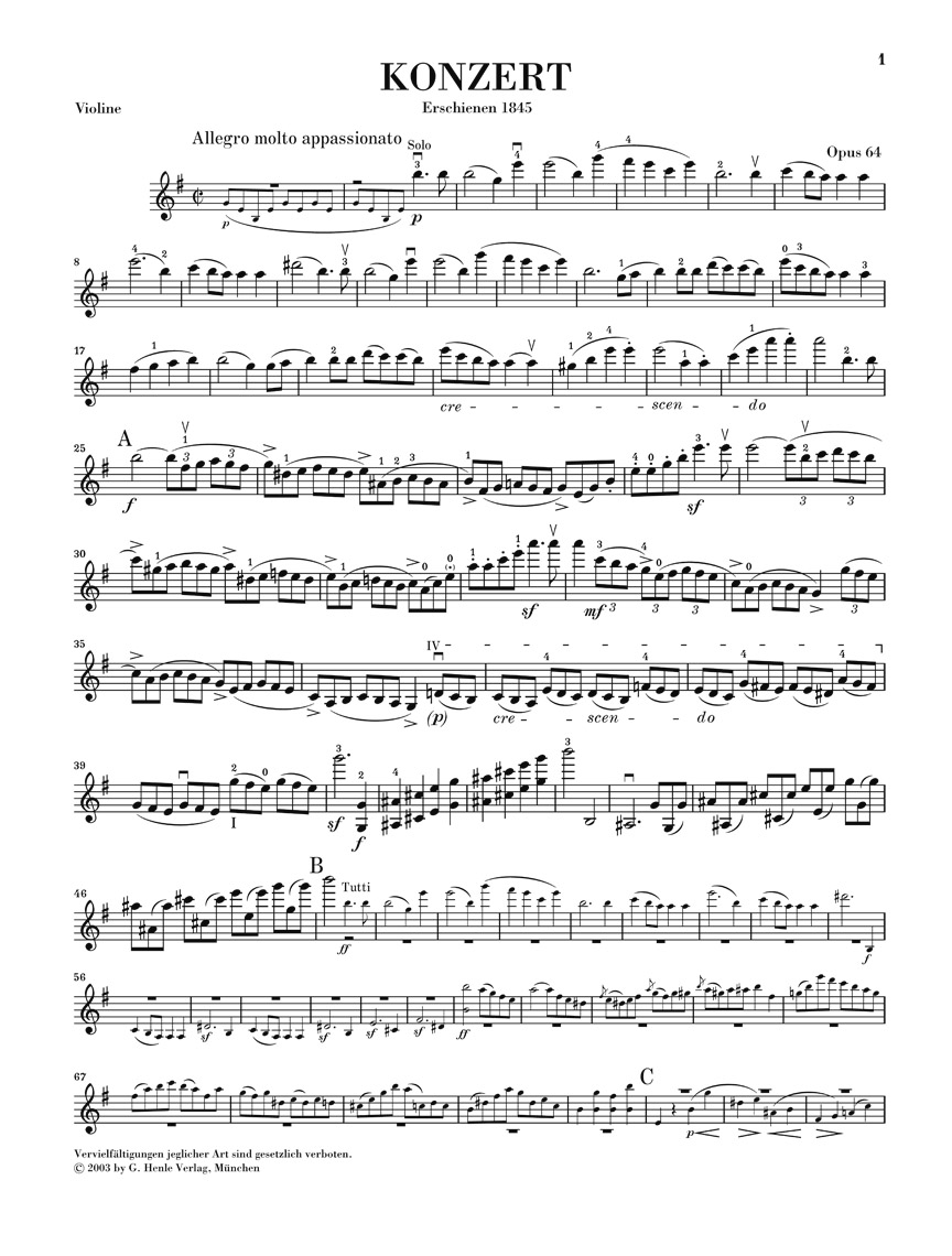 Other Cover Image Violinkonzert e-moll op. 64