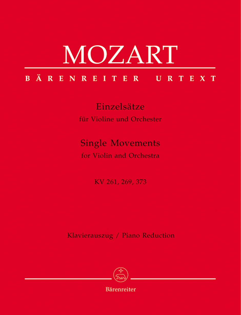 Front Cover Image Einzelsätze für Violine und Orchester KV 261, 269 (261a), 373