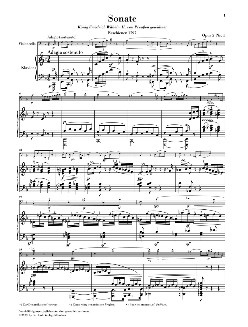 Other Cover Image Sonate F-dur op. 5,1 für Klavier und Violoncello