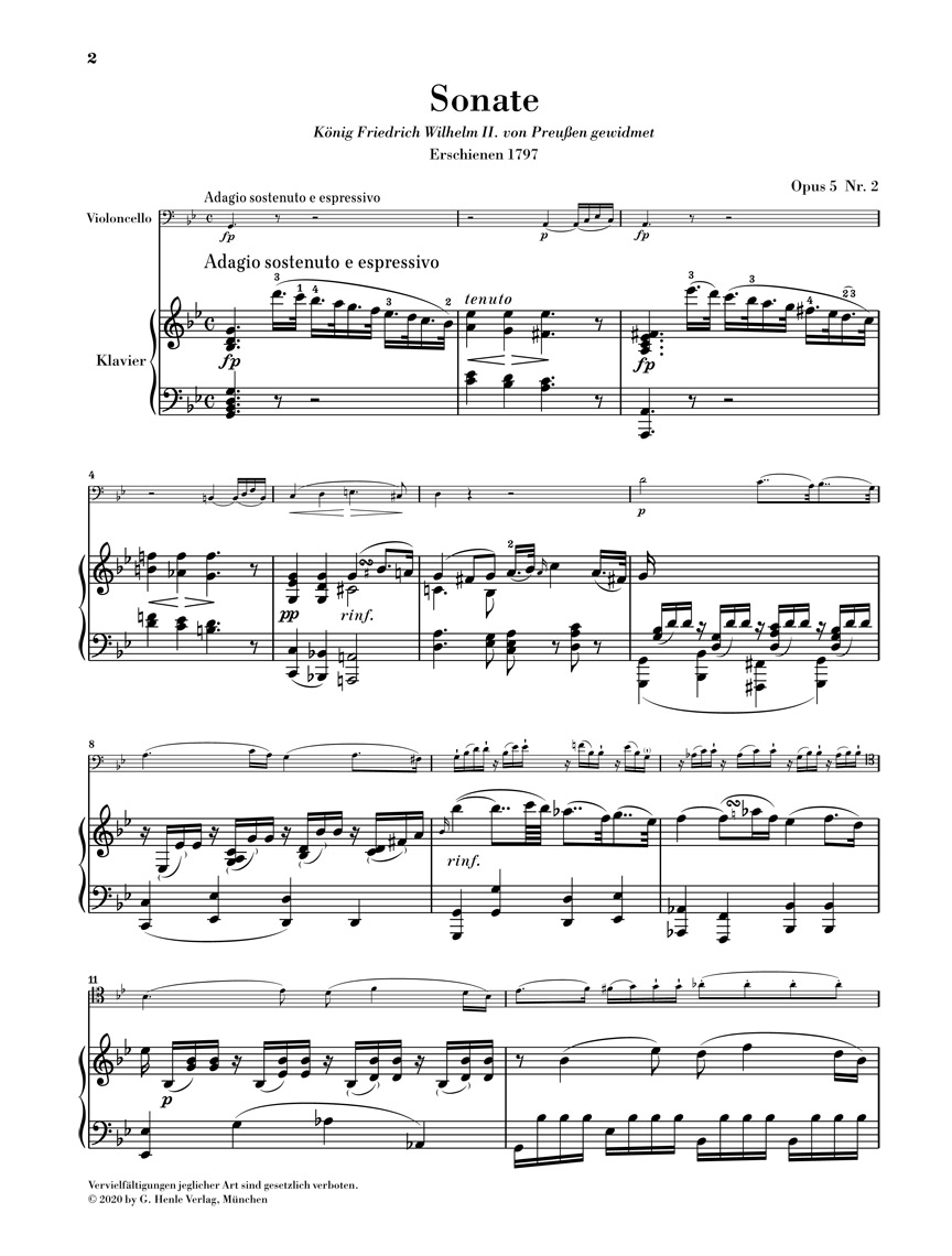 Other Cover Image Sonate g-moll op. 5,2 für Klavier und Violoncello