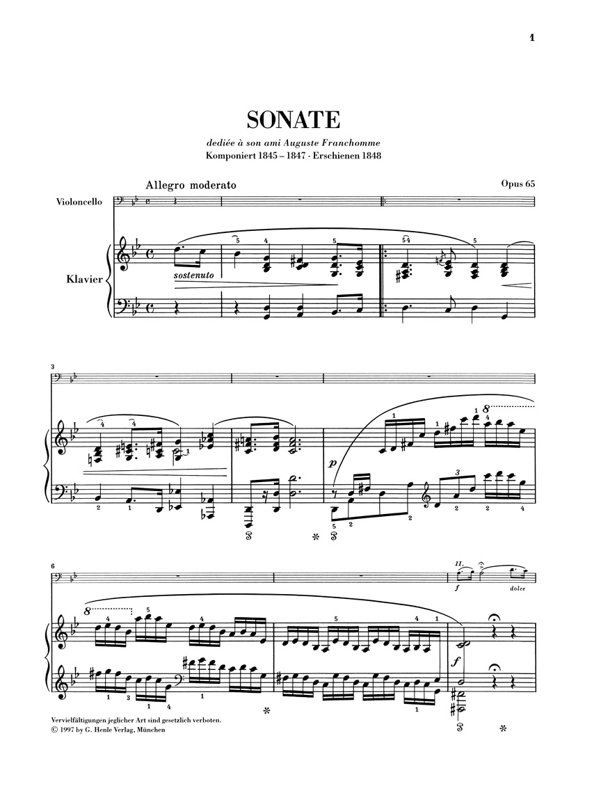Other Cover Image Sonate für Klavier und Violoncello g-moll op. 65