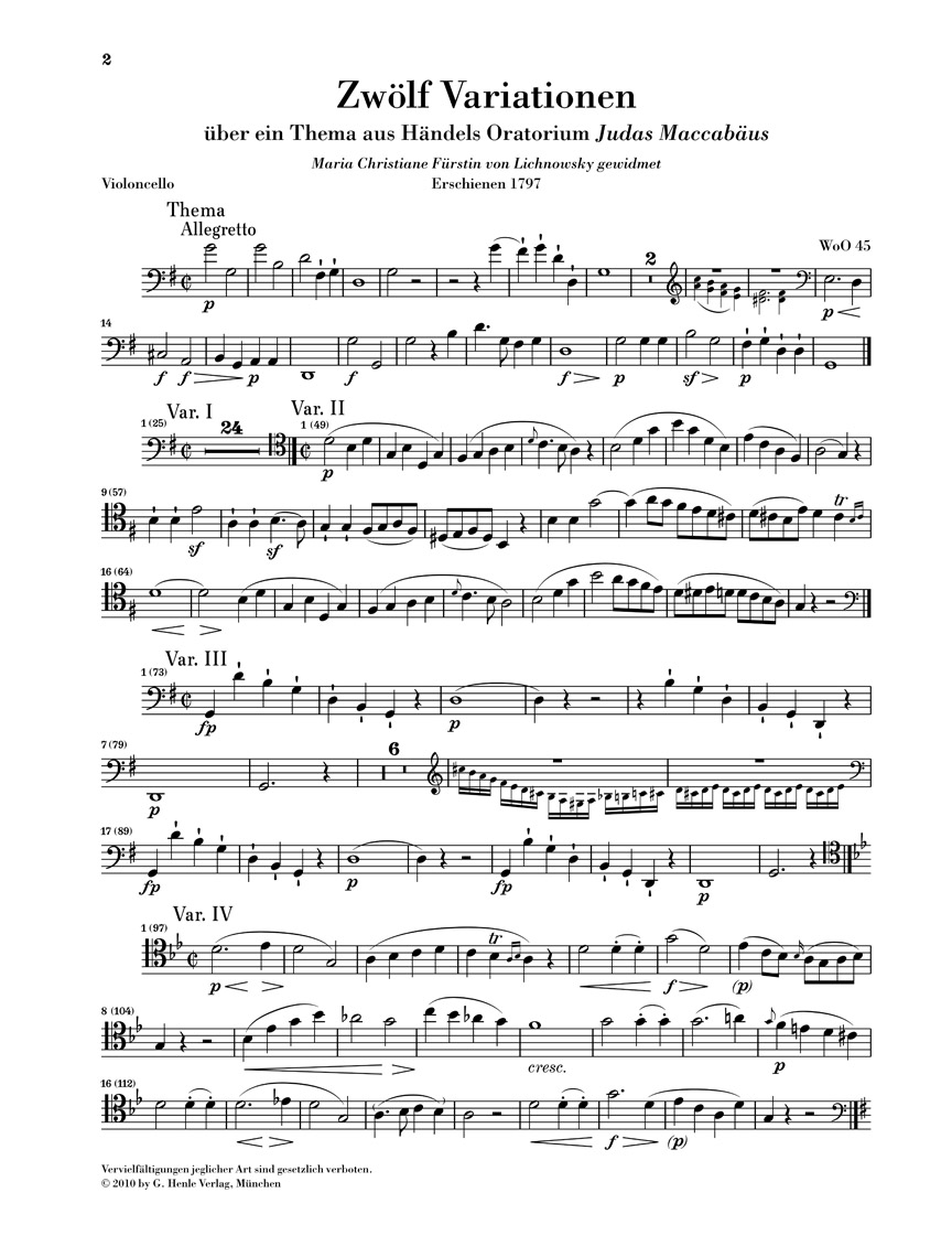 Other Cover Image Variationen für Klavier und Violoncello